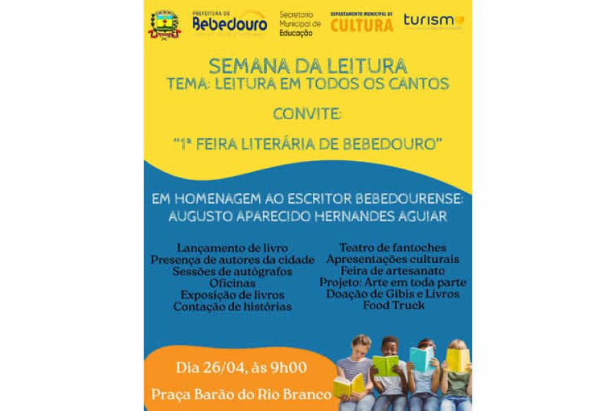 1ª Feira Literária acontece no sábado(26/04)